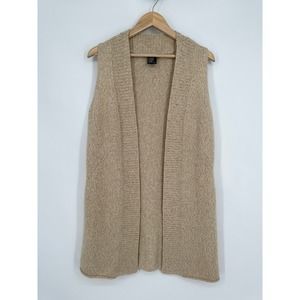 THEORY Wool Cashmere Long Vest Sleeveless Cardigan Sweater Longline Duster